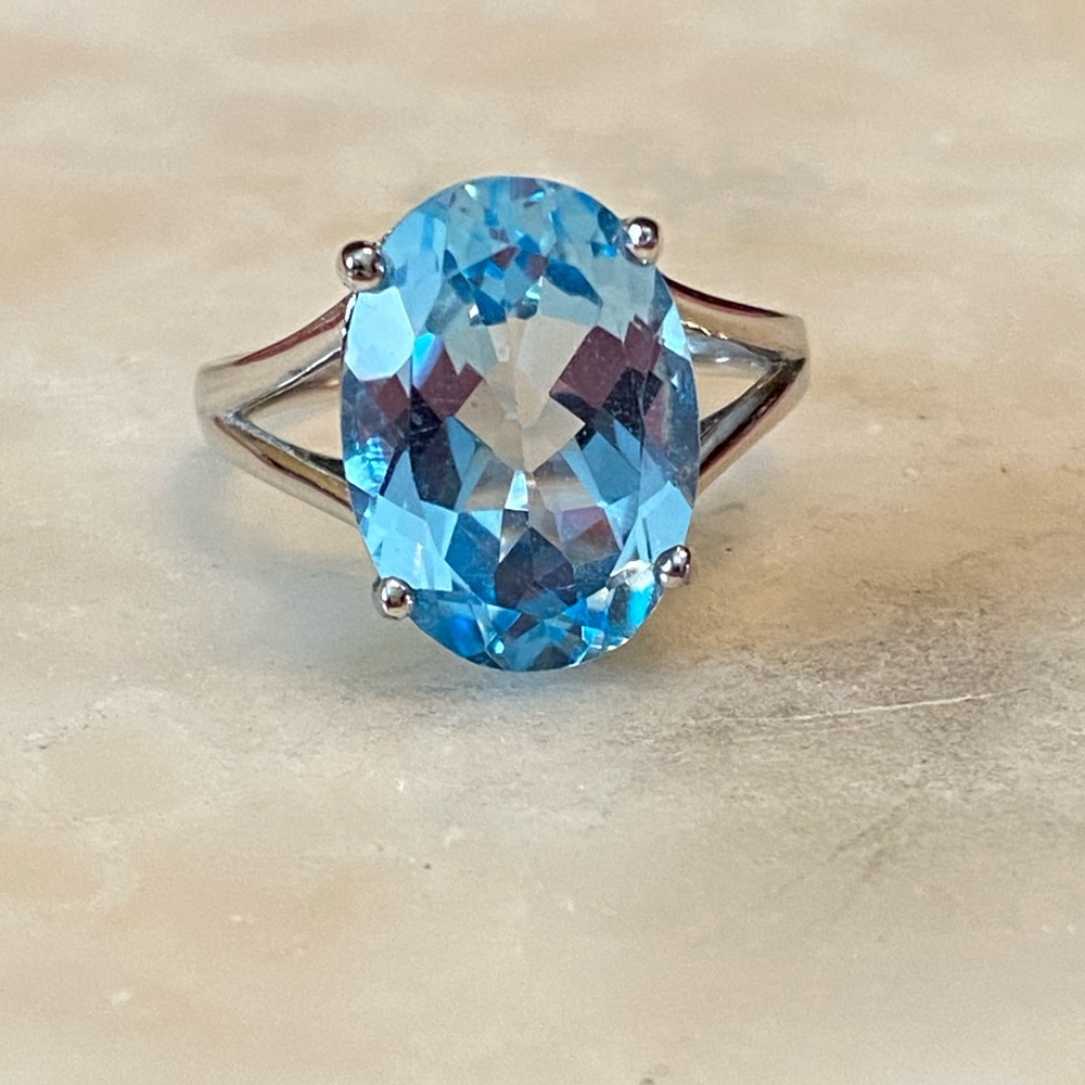 NWOT GLACIER TOPAZ STERLING SOLITAIRE RING